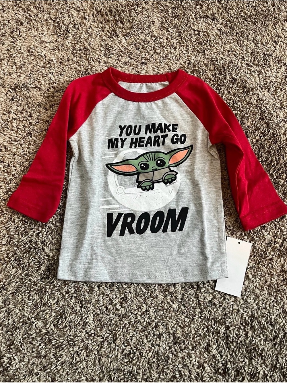 Star Wars Baby Yoda - You Make My Heart Go Vroom - Tshirt - Size 12 months